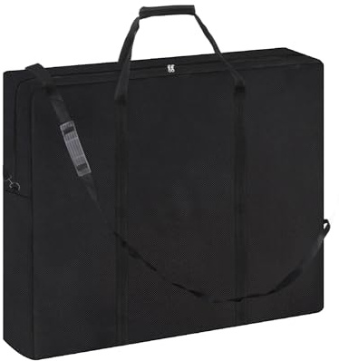 Klmnop 4Ft Folding Table Storage Bag, Waterproof Heavy Duty 600D Large Carrying Bag for Transporting and Storing Folding Tables, Camp Tables with Zipper and Shoulder Strap 25.6 L X 5 H X 25.6 W