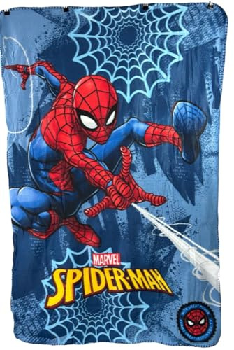 Marvel Spiderman Fleece Throw Blanket for Children – 100x140cm – Soft & Cosy Polyester Kids Blanket – Winter Bedding & Travel Accessory