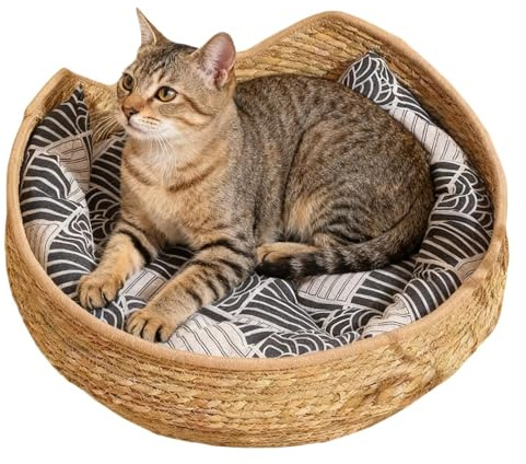 driattie Katzenkorb, Handgewebter Katzenkorb Aus Baumwollseil Zum Schlafen, Kratzen & Ruhen, Jahreszeiten-unabhängiger -Ersatz Für Katzen Und Kleine Hunde