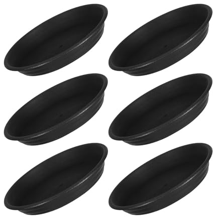 VALICLUD 6 Bandejas de Plástico para Macetas Negras T-9 (15cm Interior, 19cm Exterior) Platillos Redondos para Plantas, Bandejas Colectoras de Agua Resistentes para Jardinería Interior