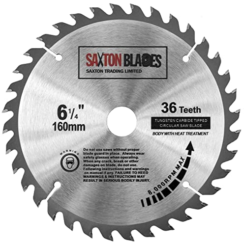 Saxton TCT lama per sega circolare 160mm x 20mm x 36T per Festool TS55 Bosch Makita ecc