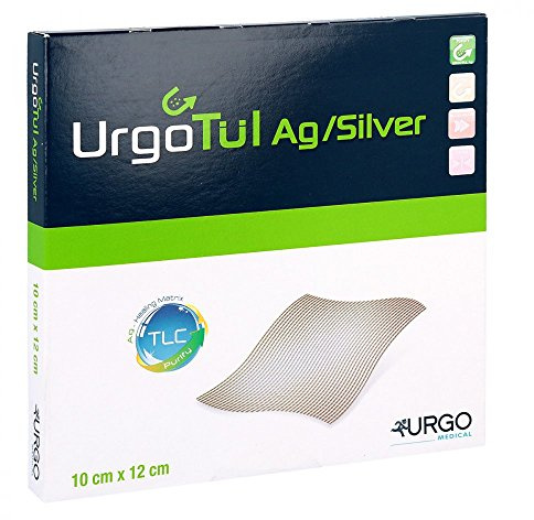 urgo 507588 Verbände, Urgotül, 10 cm x 12 cm, Silber (10-er pack)