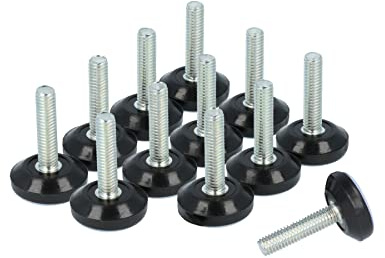 GLEITGUT 12 x Teflongleiter Mit Gewinde M6 Gleitfläche 22 mm Möbelgleiter PTFE Stuhlgleiter Möbelfuß Stellschrauben Blau