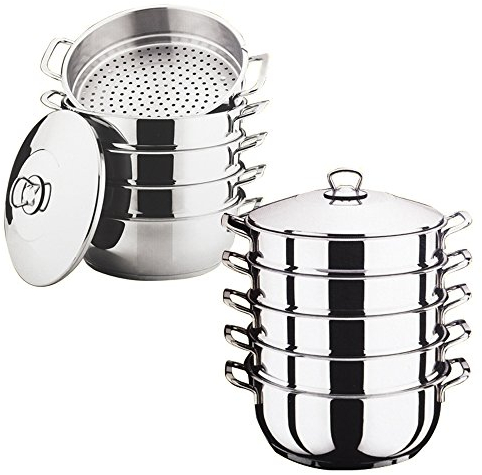 Olymp handles Dampfkocher, Mantowarka, Gardampfkochtopf Set aus 18/10 Edelstahl (Optional 28cm)