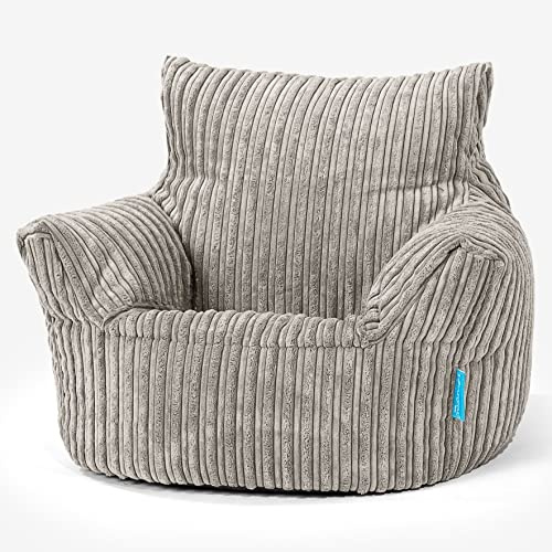 Lounge Pug Klein Kindersessel Sitzsack für 1-3 Jahren, Nerzfarben Cordstoff, Mini-Sessel Kinderstuhl Kuschelsessel, Kindermöbel für Kinderzimmer