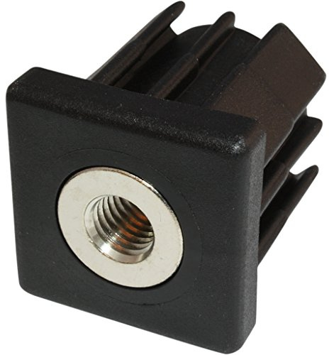 3D24_eu: 10 x Gewindestopfen Einsteckbuchse quadratisch M16 für Vierkantrohr 40 x 40 x 1,5 mm, schwarz, Mechanik-Bauteil, Einsatzbuchse