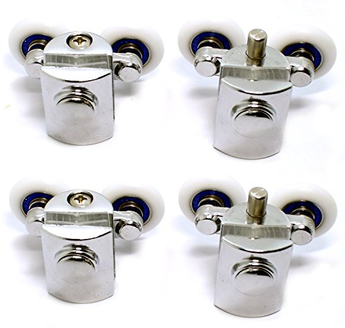 YUANQIAN Shower Double Door Wheels 23mm Shower Door Rollers 4pcs (2 top+2 Bottom)