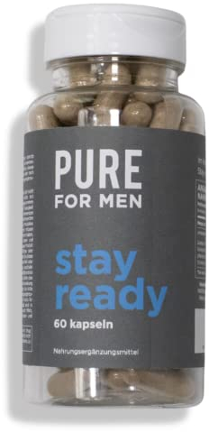 Pure for Men Original Cleanliness Stay Ready Fiber Supplement, 60 Vegan Capsules, Helps Promote Digestive Regularity. Psyllium Husk, Aloe Vera, Chia Seeds, Flaxseed, Proprietary Formula