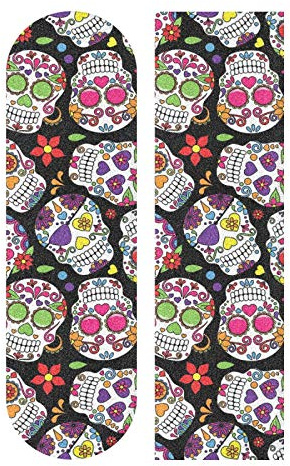 MNSRUU Skateboard Grip Tape Skull Longboards Griptape Schleifpapier für Rollerboard