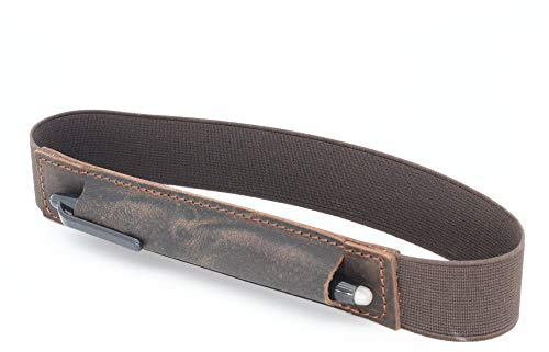 JJNUSA Stifteetui aus echtem Leder, passend für 10,2 bis 16,5 cm große Notizbücher, Stiftetui, Stiftehalter, handgefertigt, Dunkelbraun