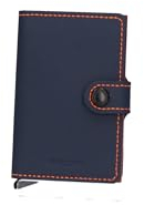 Secrid Miniwallet Matte Kreditkartenetui Night Blue & Orange aus echtem Leder und Aluminium, Maße: 10.2 x 6.5 x 2.1 cm, MM-Night Blue & Orange