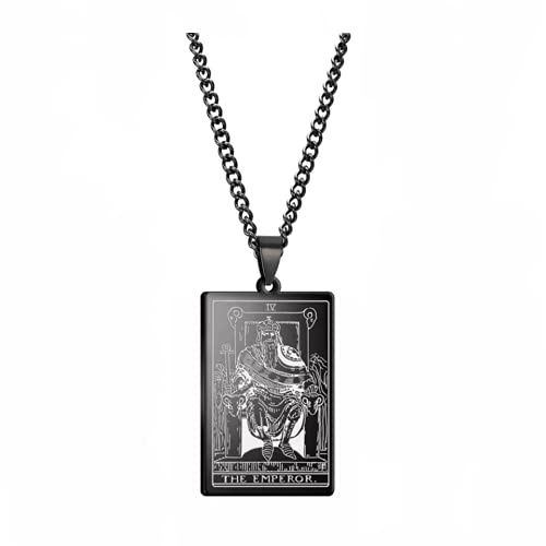 Tarot Jewelry for Women,Rider Waite Tarot Necklace,Zodiac Pendant Necklace,Hip Hop Jewelry,Bikers Necklace,Stainless Steel Tarot Card Necklaces for Women, Stainless Steel, No Gemstone