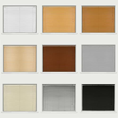 Wood Grain Effect PVC Long Drop Venetian Blind Dark Oak 60cm Width x 210cm Drop