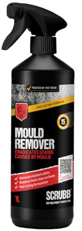 SCRUBB Mould & Mildew Remover, Foam Trigger Spray, Industrial Strength Formulation, Removes Mould, Mildew and Algae Fast, 1L
