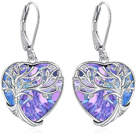 Eusense Boucles d'oreilles arbre de vie Boucles d'oreilles en argent 925 Boucles d'oreilles arbre de vie Bijoux pour femmes filles