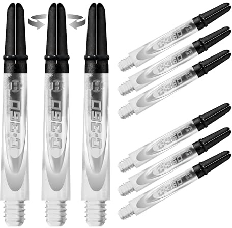 Harrows Darts 3 x Sets of Carbon 360 Dart Stems - 9 Dart Shafts in Total - Medium, Midi & Short