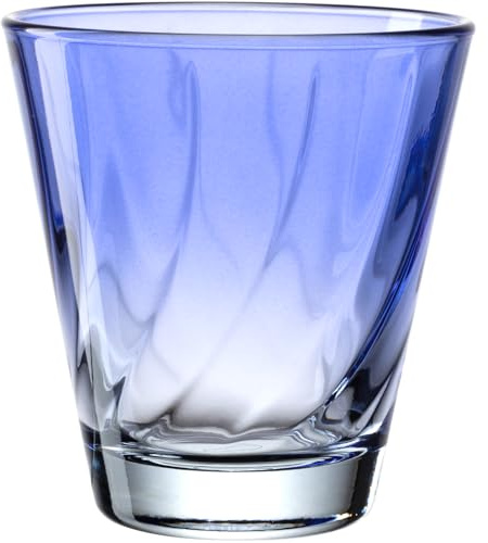 LEONARDO HOME Twist 046967 - Verre à jus - Passe au lave-vaisselle - Verre à eau de qualité supérieure et moderne - Ergonomique - Pour un usage quotidien et incurvé - Bleu - 215 ml