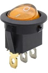 Lot de 4 interrupteurs LED 12 V/220 V 16 A 12 V, interrupteur d'alimentation, bouton de voiture, marche/arrêt, interrupteur à bascule rond à 3 broches KCD1(Yellow,220V)