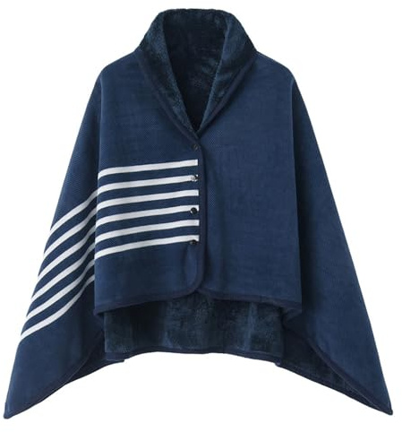 KBOPLEMQ Poncho Inverno Caldo Mantello Donna Ufficio Casa per Donne Ragazze Antivento Maglia Cappotto Sopra Coperta Invernale Cardigan Coperta In Flanella Pile Cape Morbido Spessore Aperto Anteriore