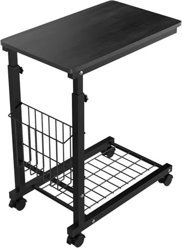 LFYDYKJ Betttisch Mit Rollen Überbetttisch mit Rollen, Beistelltisch, Snack-Beistelltisch, höhenverstellbarer Sofa-Beistelltisch mit Rollen, Sofatisch FüR Wohnzimmer