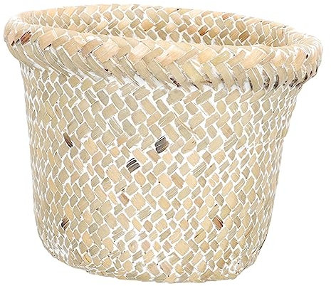 Cabilock Cesta de Basura Tejida de Material Natural white Reutilizable para Almacenamiento en Hogar y Estudio Diseño Rústico y Natural