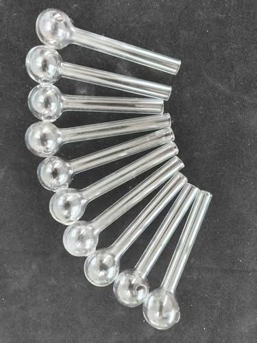 10 Stück Glaspfeifen für Cracks, Ölpfeifen, Glasrohr, transparent, 10 Stück