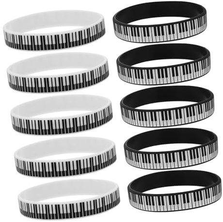 Gadpiparty 12stücke Silikonarmband Mit Klaviertasten Musikthema-armreif Partygeschenk Für Musiker Und Klavierspieler Bettelarmband Mit Notendesign Accessoire Für Musikliebhaber