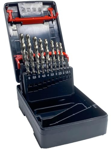 Würth Zebra Metall Bohrer Satz HSCO TYP RN OXID 19 Teile 1mm - 10mm in 0,5mm Abstufung 0626000019 für Stahl, Gusseisen, Aluminium, Kupfer, Messing, Bronze, Edelstahl, Titan, hitzebeständige Stähle