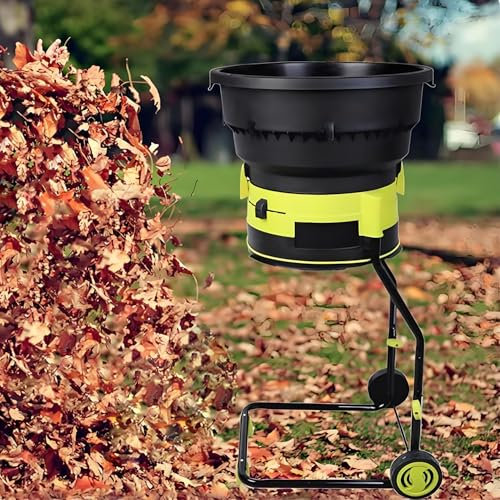 2500W Electric Leaf Mulcher Shredder, Garden Shredder Crusher, 8000rpm Leaves Chippers, Funnel Diameter 54CM, Shredders and Mulchers with Wheels and Storage Bag