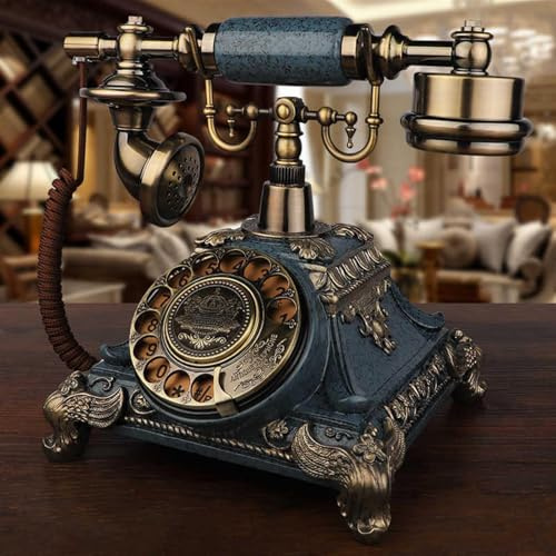 WDWDW Téléphone Fixe rétro, téléphone Filaire, Cadran Rotatif des années 1930 avec Recomposition, Mains Libres, téléphones à l'ancienne pour la Maison, Le Bureau, l'hôtel et l'école