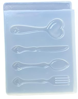 Moule à couverts en silicone souple pour projets de résine faits à la main, décoration sur le thème de la cuisine, outil de bricolage, couverts faits à la main, bijoux