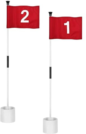 Amagogo Golf Pin Flag Hole Cup Set Putting Green Flag and Hole Cup Weather Resistant Training Equipment Golf Flagstick for Garden