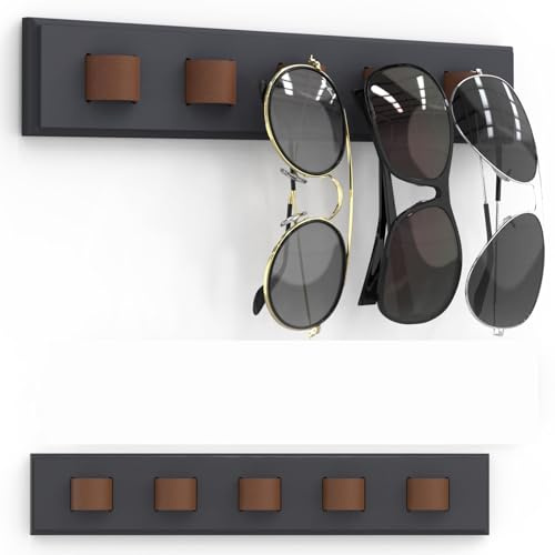 Brillenhalter Wand , Brillenaufbewahrung mehrere Brillen, Sonnenbrillen Organizer Wandmontage, Brillenablage/Brillenständer/Brillenhalter zum Aufhängen der Brille, Brillen-Display (Schwarz)