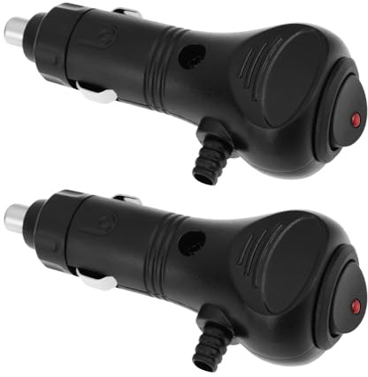 VGOL 2 interruptores de encendedor de cigarrillos de coche CC 12 V/24 V con indicador LED con fusible de 5 A