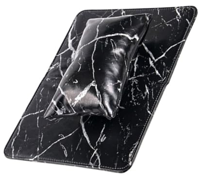 FONDOTIN Nagelkunst Handkissen Satz Faltbar Mit Marmor Design Nagelstudio Handauflage Und Tischmatte Bequemes Maniküre Armlehnenkissen Für Zuhause Und Nageltraining Schutz Für Nageltisch