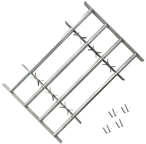 Generico Grate per Finestre Regolabili 2 pz 1000-1500 mm,Argento,19.2kg,3057510