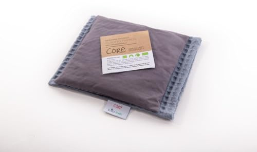 IL CIELO FIORITO - CORE, Cuscino Termico Sfoderabile con Semi di Lino, Colore Avio, 100% Cotone, Riscaldabile in Microonde, 26x21 cm, 700g, per Dolori Muscolari