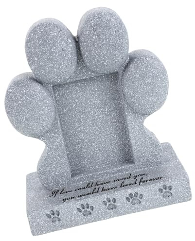 FUTUREORYY Pierre Tombale Commémorative pour Animaux de Compagnie en Pierre Résistante aux Intempéries Plaque Funéraire Grise pour Chiens et Chats Monument Funéraire Extérieur pour Jardin