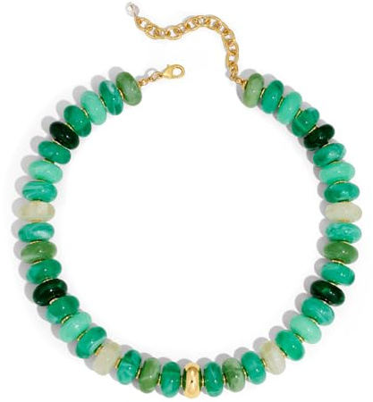 LILIE&WHITE Damhalsband multifärg, slående pärlhalsband av högkvalitativ harts, trendiga retrosmycken med pärlor i stora format för fritid halsband, Medium, Harts, Ingen ädelsten
