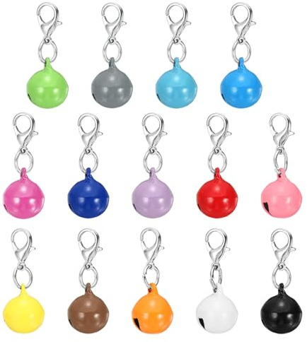 PATIKIL 14 Per Cani,Mini Per Gatti,Campanellini Piccoli Per Animali Domestici,Campanellini Colorati Per Collare,Pendenti Per Collana,Decorazioni Per Albero Di Natale,14 Colori