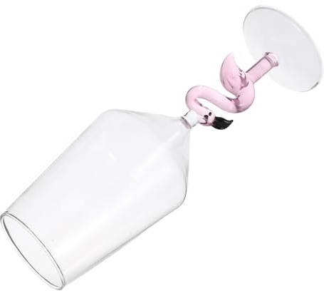 WOFASHPURET Copas de Vino Rosas de Vidrio Diseño de Flamenco, Vaso Creativo y Elegante para Hogar y Aniversarios, para Fiestas y Celebraciones