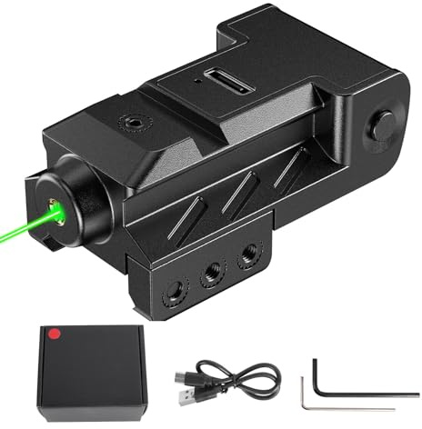 Mira Láser Táctica con Láser Rojo, Compatible con rieles Picatinny/Weaver estándar de 20mm, para Pistolas, Armas Cortas, Rifles, Caza y Airsoft.