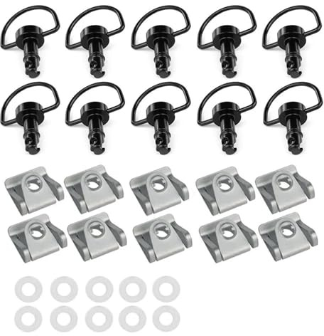 YQSD Bulloni Per Moto, Viti Per Yamaha R1 R6, 17 Mm, Elementi Di Fissaggio A Sgancio Rapido D-RING Rivetti Da 1/4 Di Giro Bulloni Per Carenatura Bulloni della carena(Nero,8 pezzi)
