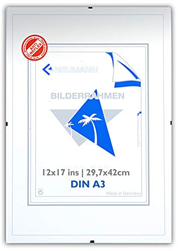 Bilderhalter rahmenlos, A 29,7 x 42 Clip-Rahmen, Bildträger DIN A3 mit Antireflexglas