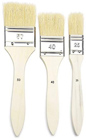 Pébéo 950450 - Pincel con Mango Largo (Lote de 3 Unidades), Color Blanco