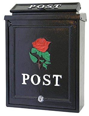 POSTBOX COLLECTION BY PRICE CRUNCHERS - Lockable Heavy Duty Secure Wall Mounted Letter Mail Post Box Stainless Steel (5. Red Rose)