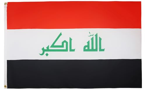 AZ FLAG Flagga Irak 150x90 cm Banér Irakisk Lätt Polyester 2 Öljetter