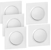 Lot de 5 interrupteurs complet blanc Dooxie One de Legrand