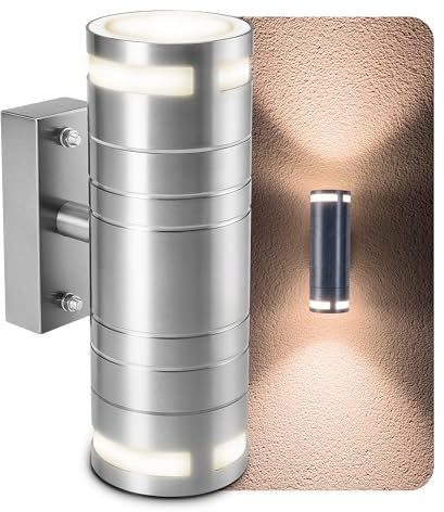 SSC-LUXon ELARI Außenwandleuchte Up & Down Edelstahl IP44 3W neutralweiß