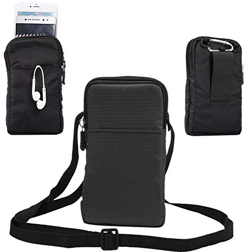 jbTec Handytasche zum Umhängen Nylon klein 180x110x35mm - Karabiner Gürteltasche Damen Herren Handy Belt